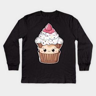 Funny Cupcake Kawaii Kids Long Sleeve T-Shirt